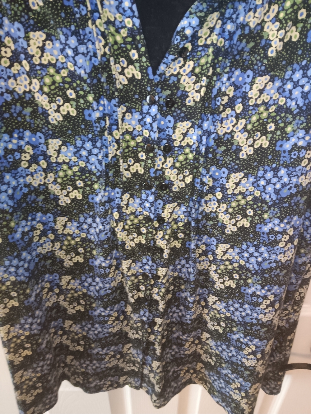 Style & Co. Button-Front Floral Short Sleeve Tunic Shirt Blouse - Picture 3 of 4